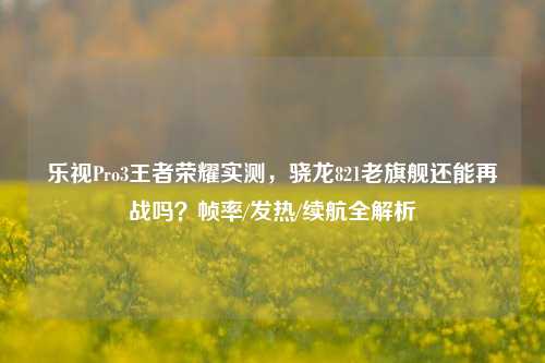 乐视Pro3王者荣耀实测，骁龙821老旗舰还能再战吗？帧率/发热/续航全解析