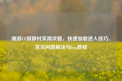 端游CF寂静村实用攻略，快速加载进入技巧、常见问题解决与bug教程