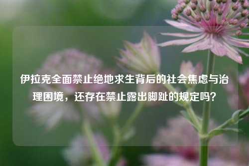 伊拉克全面禁止绝地求生背后的社会焦虑与治理困境，还存在禁止露出脚趾的规定吗？