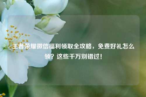 王者荣耀微信福利领取全攻略，免费好礼怎么领？这些千万别错过！