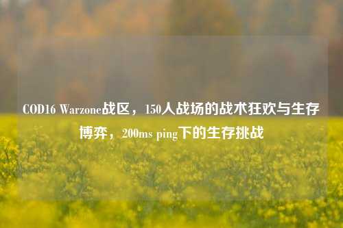 COD16 Warzone战区，150人战场的战术狂欢与生存博弈，200ms ping下的生存挑战