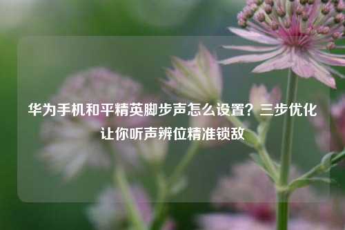 华为手机和平精英脚步声怎么设置？三步优化让你听声辨位精准锁敌