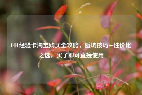 LOL经验卡 *** 购买全攻略，避坑技巧+性价比之选，买了即可直接使用
