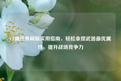 CF属性券刷新实用指南，轻松拿捏武器更优属性，提升战场竞争力