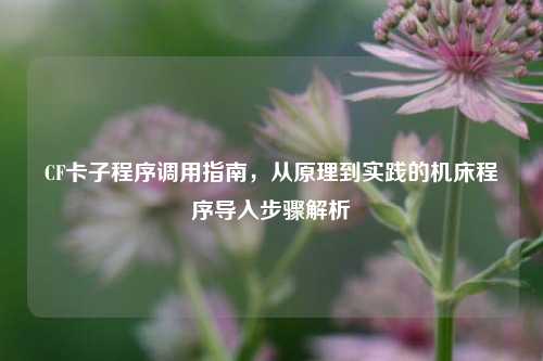 CF卡子程序调用指南，从原理到实践的机床程序导入步骤解析