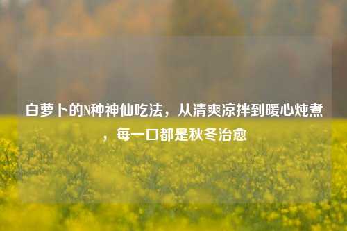 白萝卜的N种神仙吃法，从清爽凉拌到暖心炖煮，每一口都是秋冬治愈