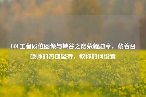 LOL王者段位图像与峡谷之巅荣耀勋章，藏着召唤师的热血坚持，教你如何设置