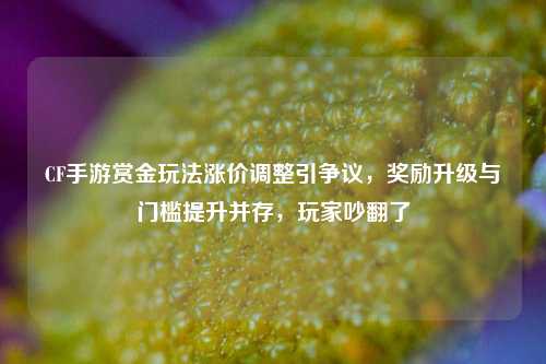 CF手游赏金玩法涨价调整引争议，奖励升级与门槛提升并存，玩家吵翻了
