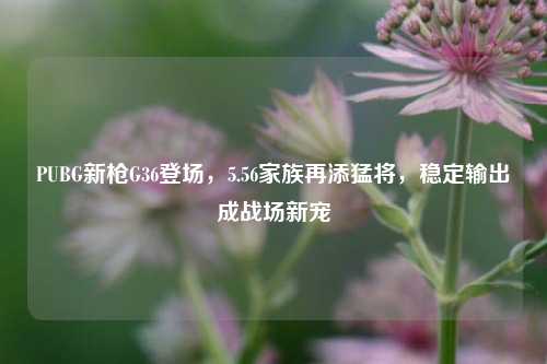 PUBG新枪G36登场，5.56家族再添猛将，稳定输出成战场新宠