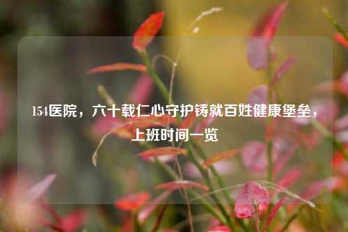 154医院，六十载仁心守护铸就百姓健康堡垒，上班时间一览
