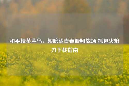 和平精英黄鸟，翅膀载青春滑翔战场 抓包火焰刀下载指南