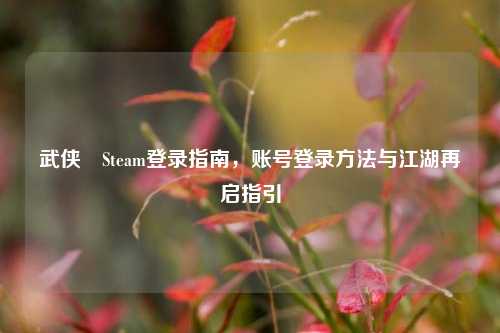 武侠乂Steam登录指南,账号登录 *** 与江湖再启指引
