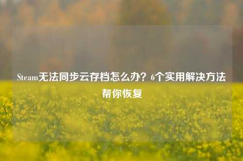 Steam无法同步云存档怎么办?6个实用解决 *** 帮你恢复