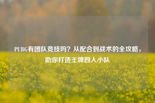 PUBG有团队竞技吗?从配合到战术的全攻略,助你打造王牌四人小队