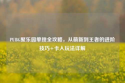PUBG聚乐园单挑全攻略,从萌新到王者的进阶技巧+卡入玩法详解