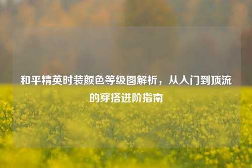 和平精英时装颜色等级图解析,从入门到顶流的穿搭进阶指南