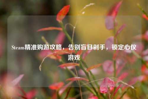 Steam精准购游攻略,告别盲目剁手,锁定心仪游戏