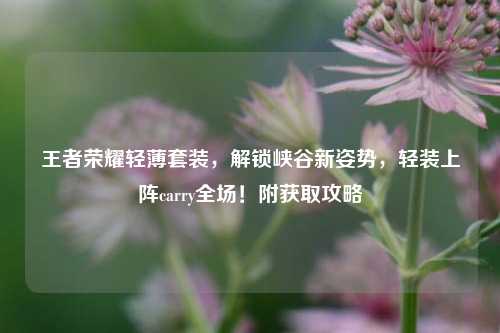 王者荣耀轻薄套装,解锁峡谷新姿势,轻装上阵carry全场!附获取攻略