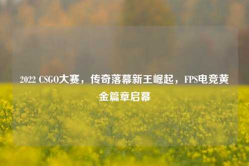 2022 CSGO大赛,传奇落幕新王崛起,FPS电竞黄金篇章启幕