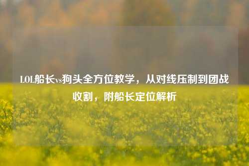 LOL船长vs狗头全方位教学,从对线压制到团战收割,附船长定位解析