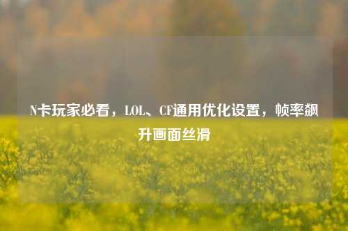 N卡玩家必看,LOL、CF通用优化设置,帧率飙升画面丝滑