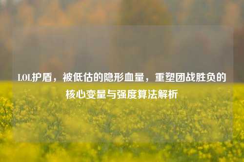 LOL护盾,被低估的隐形血量,重塑团战胜负的核心变量与强度算法解析