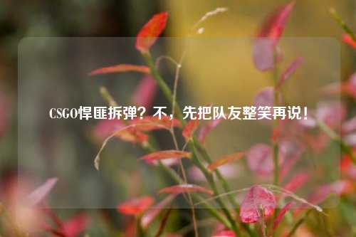 CSGO悍匪拆弹?不,先把队友整笑再说!