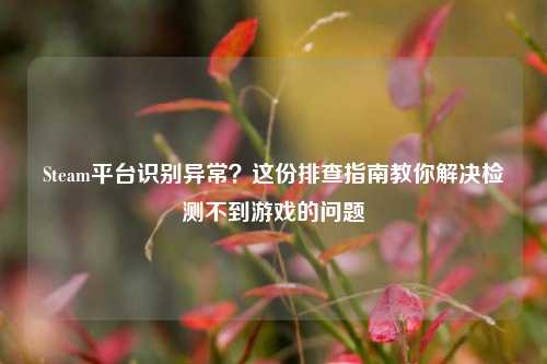 Steam平台识别异常？这份排查指南教你解决检测不到游戏的问题