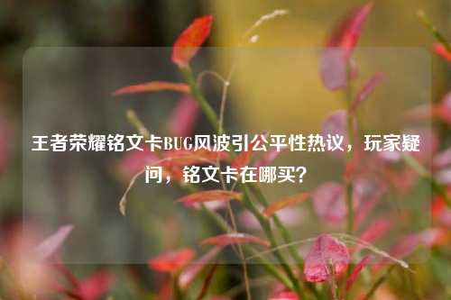 王者荣耀铭文卡BUG风波引公平性热议,玩家疑问,铭文卡在哪买?
