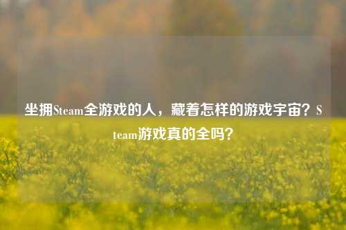 坐拥Steam全游戏的人,藏着怎样的游戏宇宙?Steam游戏真的全吗?