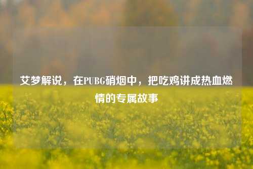 艾梦解说,在PUBG硝烟中,把吃鸡讲成热血燃情的专属故事