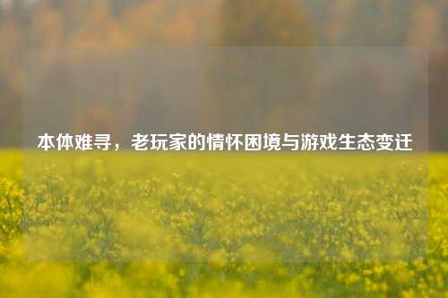 本体难寻,老玩家的情怀困境与游戏生态变迁