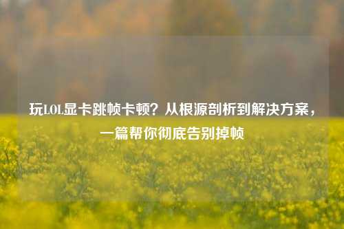 玩LOL显卡跳帧卡顿?从根源剖析到解决方案,一篇帮你彻底告别掉帧