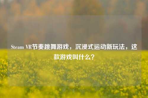 Steam VR节奏跳舞游戏,沉浸式运动新玩法,这款游戏叫什么?