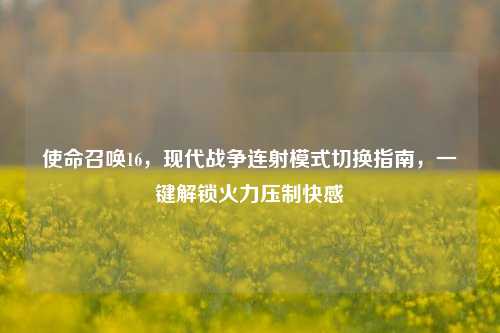 使命召唤16，现代战争连射模式切换指南，一键解锁火力压制***