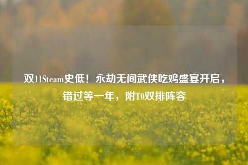 双11Steam史低！永劫无间武侠吃鸡盛宴开启，错过等一年，附T0双排阵容