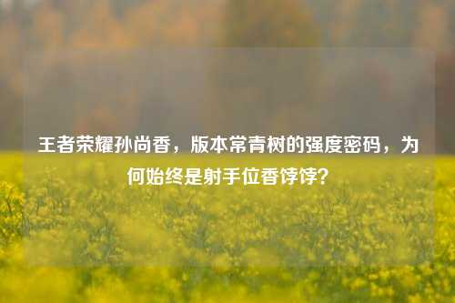 王者荣耀孙尚香，版本常青树的强度密码，为何始终是射手位香饽饽？
