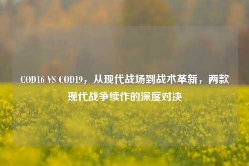 COD16 VS COD19，从现代战场到战术革新，两款现代战争续作的深度对决