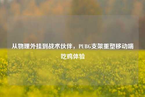 从物理外挂到战术伙伴，PUBG支架重塑移动端吃鸡体验