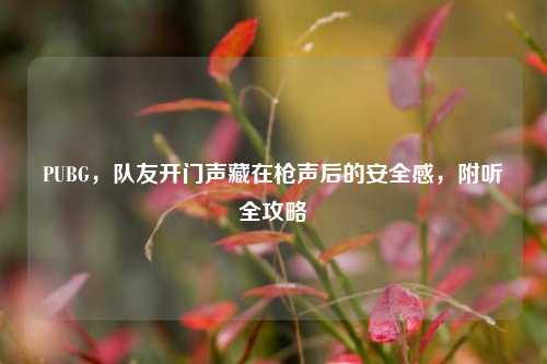 PUBG，队友开门声藏在枪声后的安全感，附听全攻略