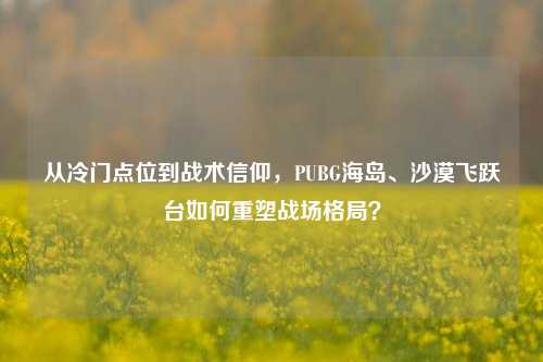 从冷门点位到战术信仰，PUBG海岛、沙漠飞跃台如何重塑战场格局？