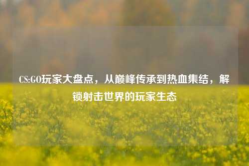 CS:GO玩家大盘点，从巅峰传承到热血集结，解锁射击世界的玩家生态