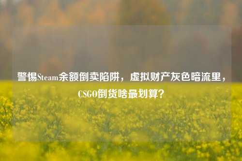 警惕Steam余额倒卖陷阱，虚拟财产灰色暗流里，CSGO倒货啥最划算？