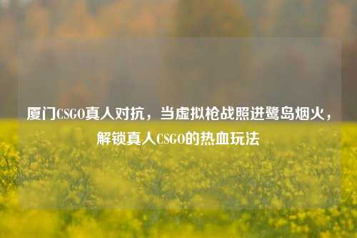 厦门CSGO真人对抗，当虚拟枪战照进鹭岛烟火，解锁真人CSGO的热血玩法