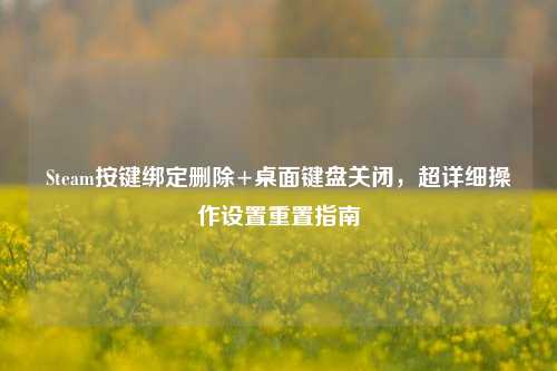 Steam按键绑定删除+桌面键盘关闭，超详细操作设置重置指南