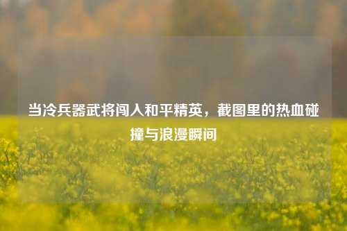 当冷兵器武将闯入和平精英，截图里的热血碰撞与浪漫瞬间