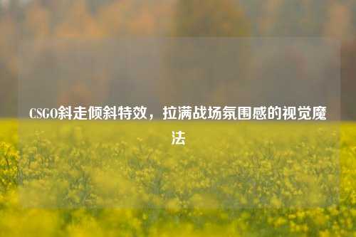 CSGO斜走倾斜特效，拉满战场氛围感的视觉魔法