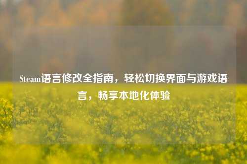 Steam语言修改全指南，轻松切换界面与游戏语言，畅享本地化体验