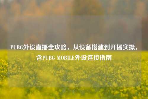 PUBG外设直播全攻略，从设备搭建到开播实操，含PUBG MOBILE外设连接指南