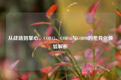 从战场到掌心，COD15、COD16与CODM的差异化体验解析